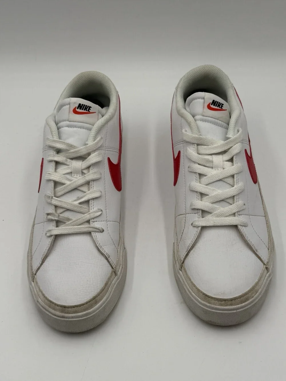 Nike Court Legacy Men’s Size 12  White University Red Sneakers DH3162-102